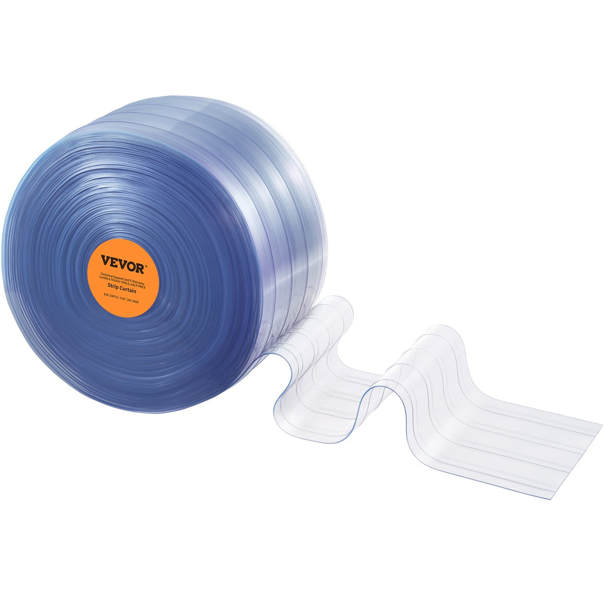 Strip Curtain, 4572 cm Length x 20 cm Width x 2 mm Thickness, Clear Ribbed PVC Curtain Strip Door Bulk Roll, Plastic Door Strips for Doorways of Supermarket, Garage, Warehouse, Barn, Pet House