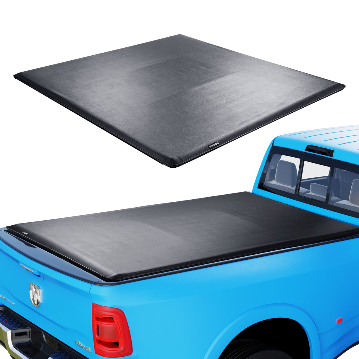 VEVOR Truck Bed Cover, Roll Up Truck Bed Tonneau Cover, Compatible with 2002-2018 Dodge Ram 1500, 2003-2024 2500 3500, 2019-2024 Classic, for 6.4 x 5.5 ft Bed, Soft PVC material, Roll Up Tonneau Cover