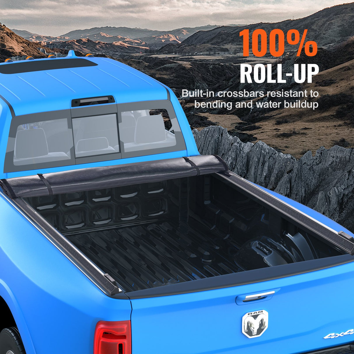 VEVOR Truck Bed Cover, Roll Up Truck Bed Tonneau Cover, Compatible with 2002-2018 Dodge Ram 1500, 2003-2024 2500 3500, 2019-2024 Classic, for 6.4 x