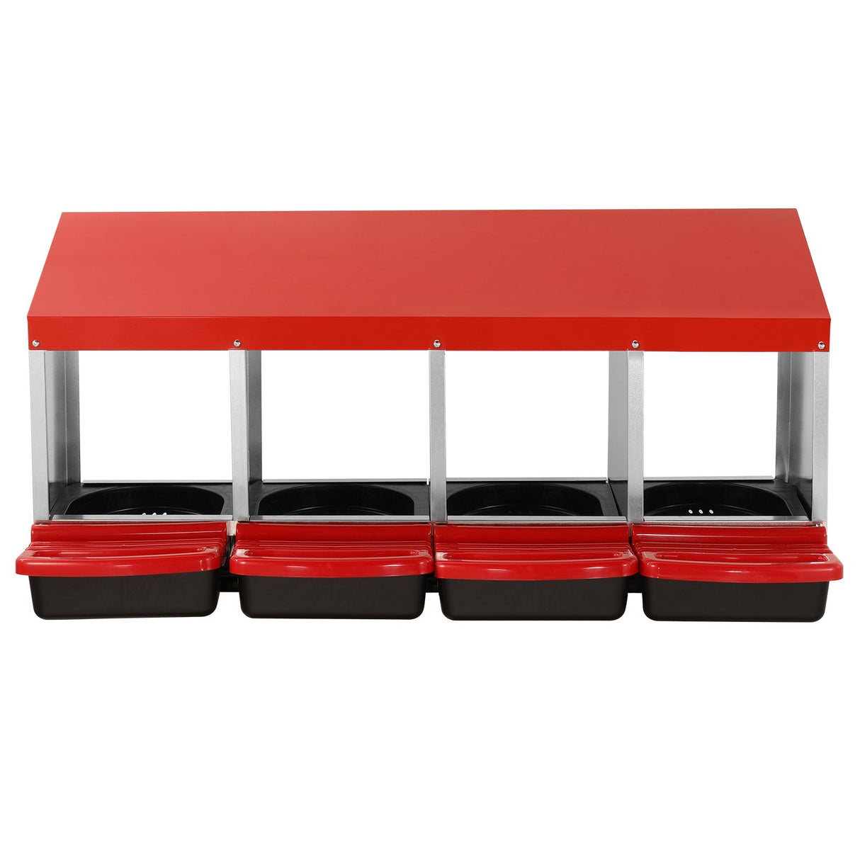 VEVOR 4-Compartment Chicken Nest Box Metal Box with Inclined Nesting Boxes