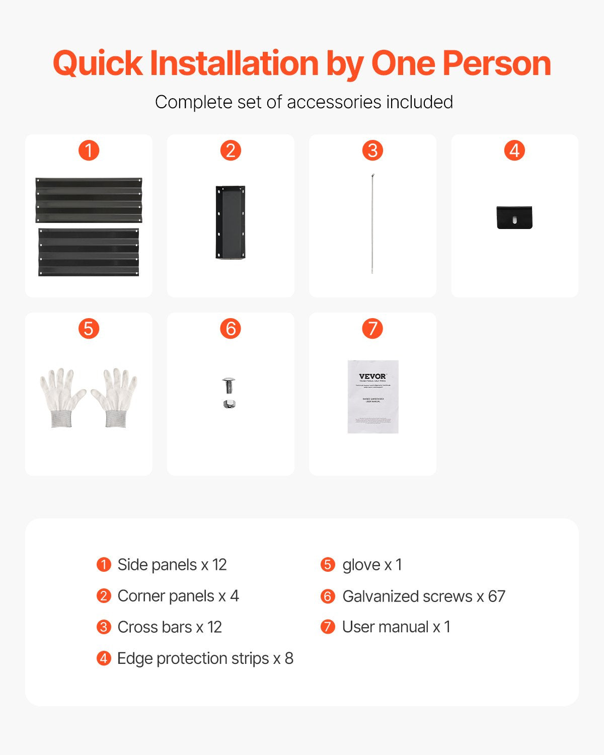 VEVOR Metal Raised Garden Bed, 8 x 4 x 1 ft Outdoor Galvanized Planter Box, with Open Bottom, Large Planter Raised Bed for Gardening Vegetables, Flowers, Herbs, and Succulent Plants, Dark Gray