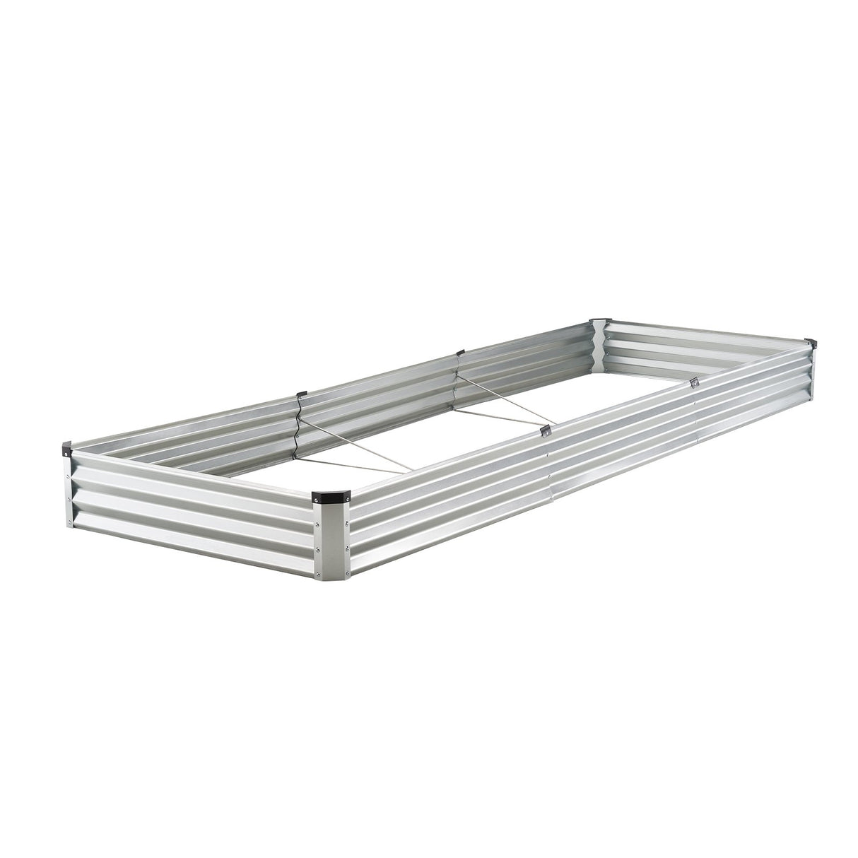 Metal Raised Garden Bed, 12 x 4 x 1 ft Outdoor Galvanized Planter Box, with Open Bottom, Large Planter Raised Bed for Gardening Vegetables, Flowers, Herbs, and Succulent Plants, Silver