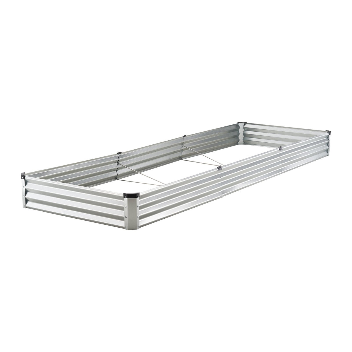 Metal Raised Garden Bed, 12 x 4 x 1 ft Outdoor Galvanized Planter Box, with Open Bottom, Large Planter Raised Bed for Gardening Vegetables, Flowers, Herbs, and Succulent Plants, Silver