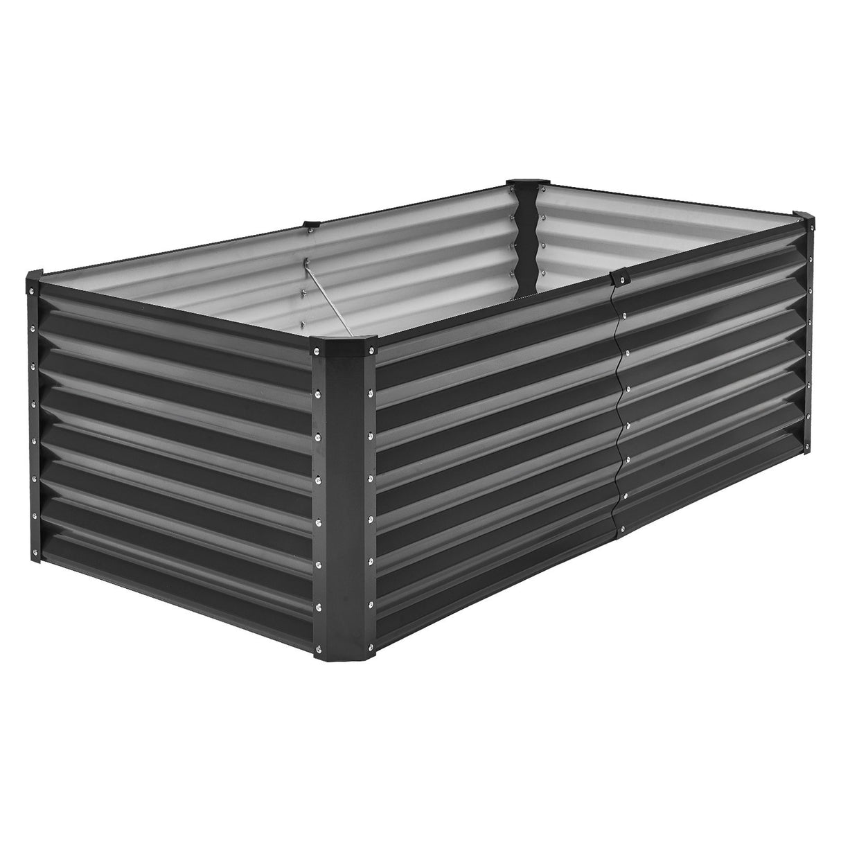 Metal Raised Garden Bed, 6 x 3 x 2 ft Outdoor Galvanized Planter Box, with Open Bottom, Large Planter Raised Bed for Gardening Vegetables, Flowers, Herbs, and Succulent Plants, Dark Gray