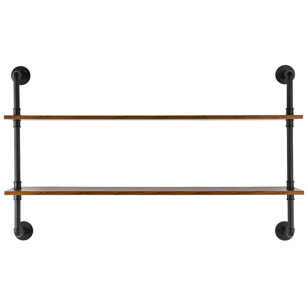 VEVOR Industrial Pipe Shelf 2 Tier 48x 9.84in Wall-Mount for Kitchen Bedroom