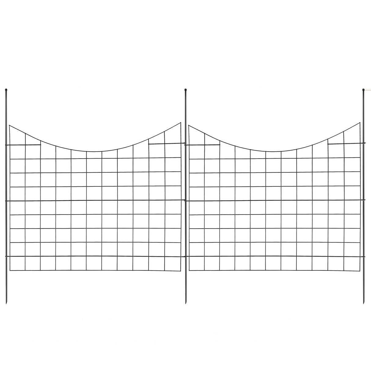 VEVOR Garden Fence, 75?93 cm Animal Barrier Fence, Underground Decorative Garden Fencing with 6.38 cm Spike Spacing, Metal Dog Fence for the Yard and