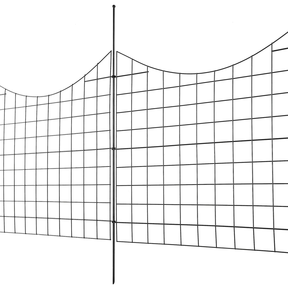 VEVOR Garden Fence, 75?93 cm Animal Barrier Fence, Underground Decorative Garden Fencing with 6.38 cm Spike Spacing, Metal Dog Fence for the Yard and