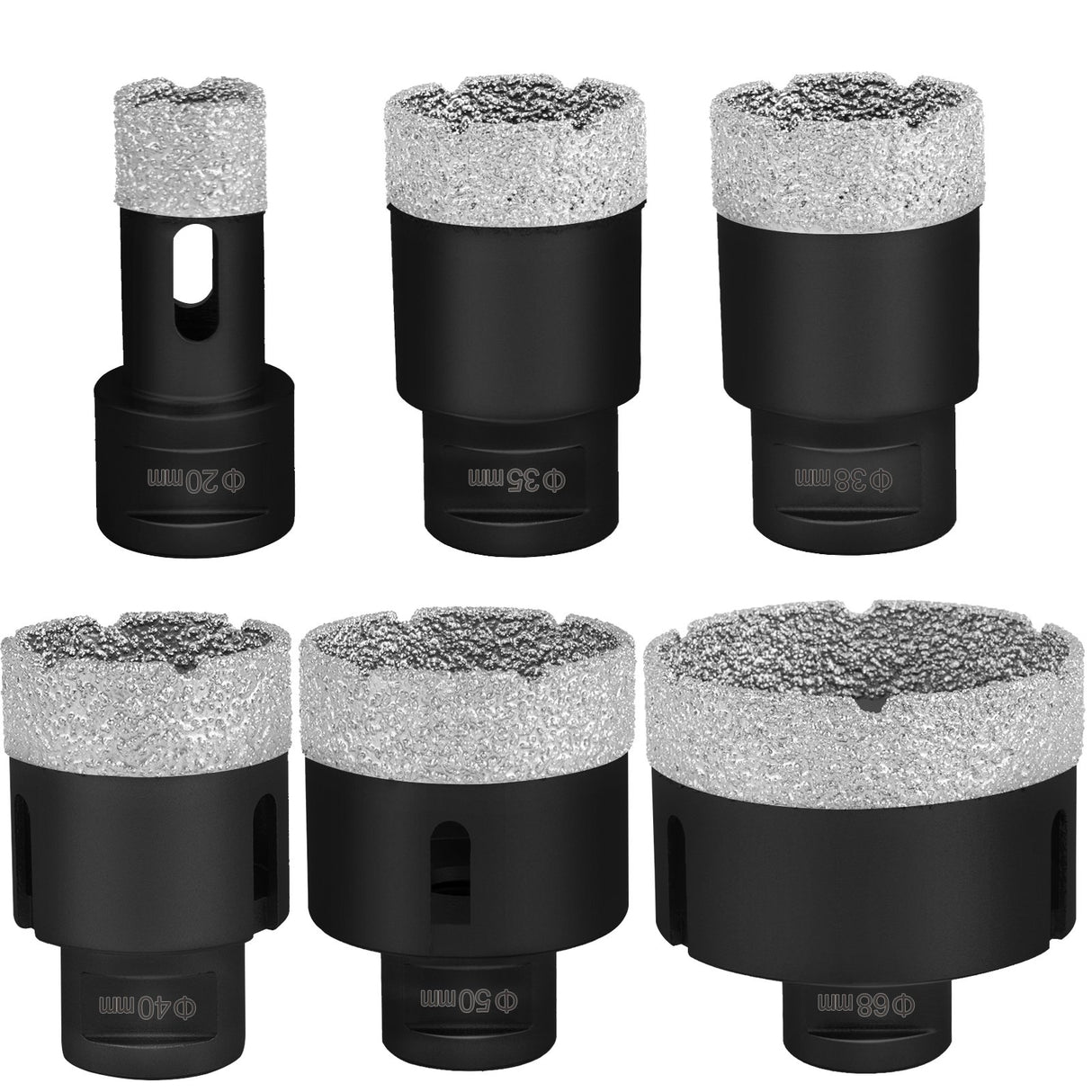 VEVOR Diamond Drill Bits 6PCS Diamond Hole Saw 20/35/40/50/55/68mm Tile Hole Saw Kit Vacuum Brazed D