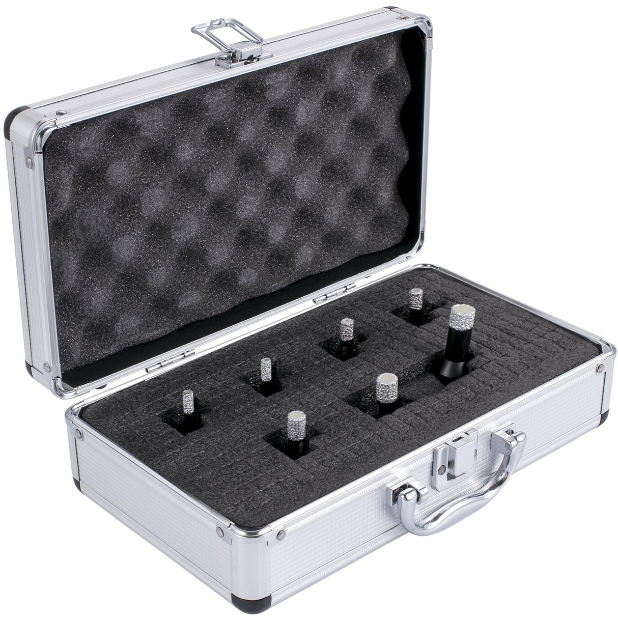 VEVOR Diamond Drill Bits 7PCS Diamond Hole Saw 6/6/8/8/10/12/14mm Tile Hole Saw Kit Vacuum Brazed Diamond Drill Bit 0.59in/15mm Segment Tile Hole Saw w Storage Case for Tile Ceramic Porcelain Marble