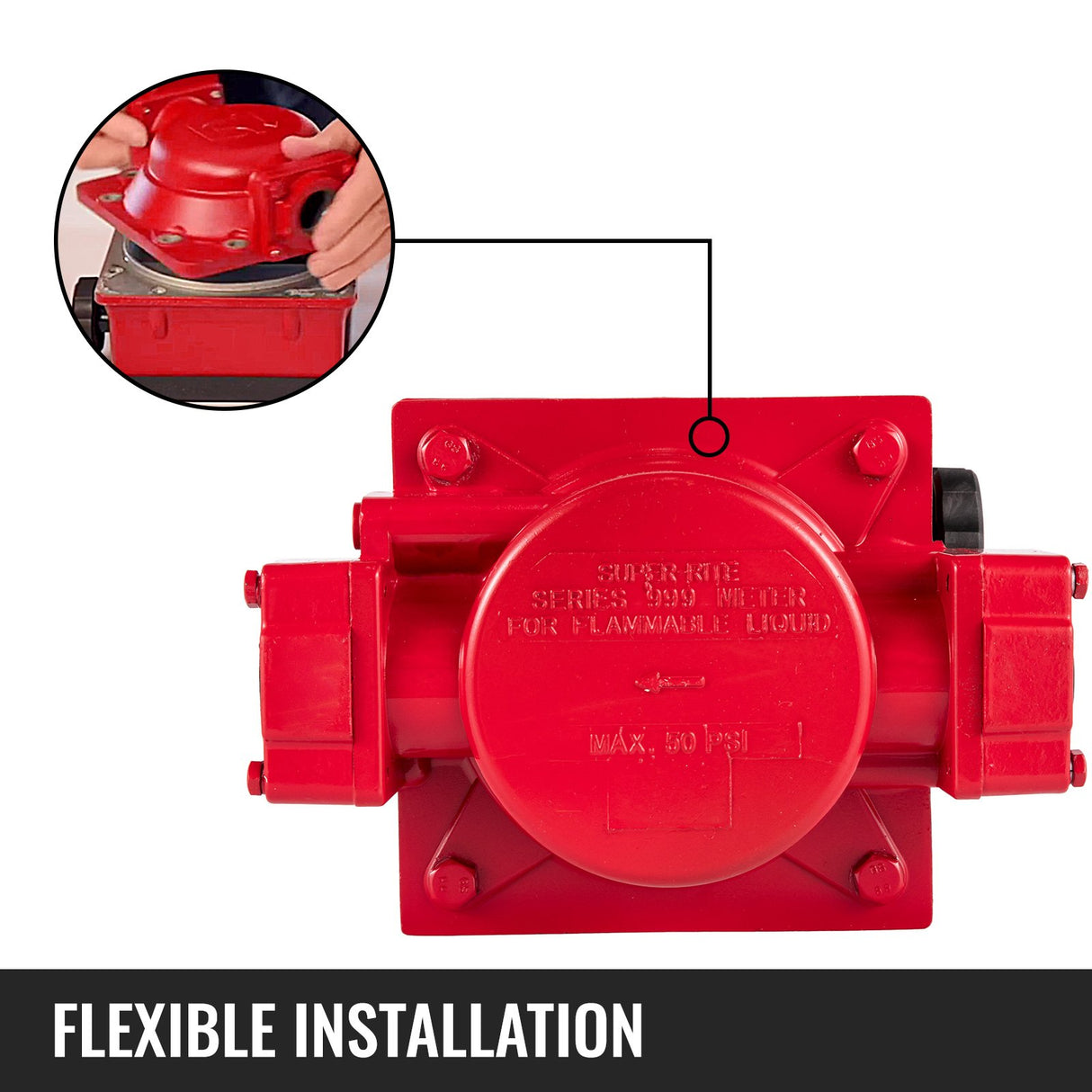 VEVOR Mechanical Fuel Meter 20 GPM Fuel Flow Meter 3-Digital Batch Display Fuel Transfer Meter 2.54 cm Diesel Fuel Flow Meter All Fuel Transfer Pumps