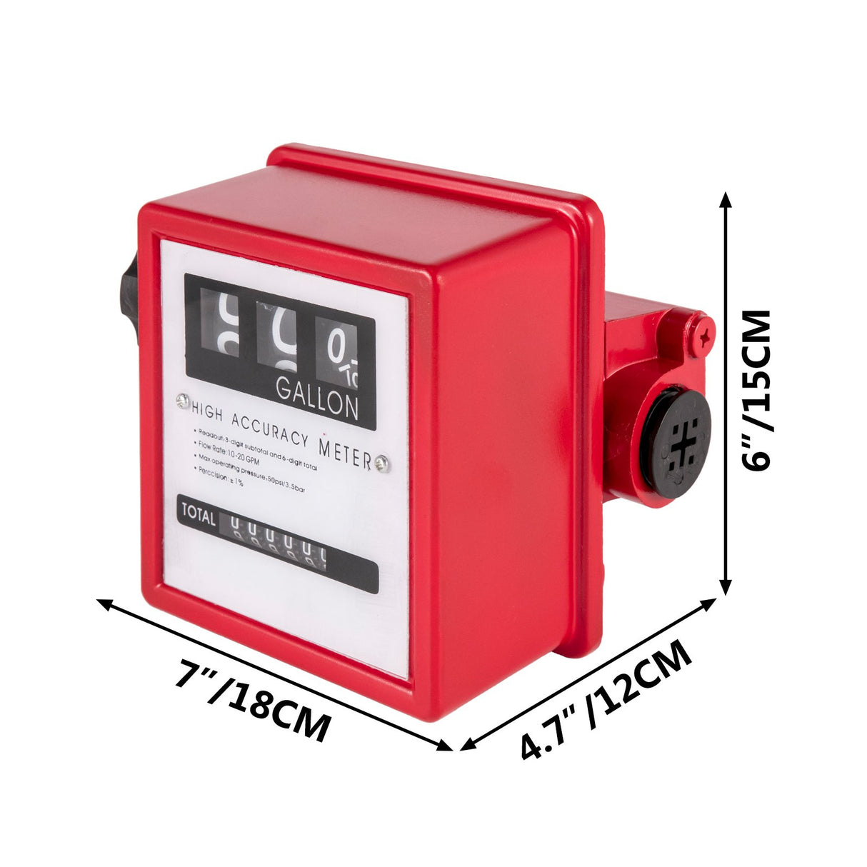 VEVOR Mechanical Fuel Meter 20 GPM Fuel Flow Meter 3-Digital Batch Display Fuel Transfer Meter 2.54 cm Diesel Fuel Flow Meter All Fuel Transfer Pumps