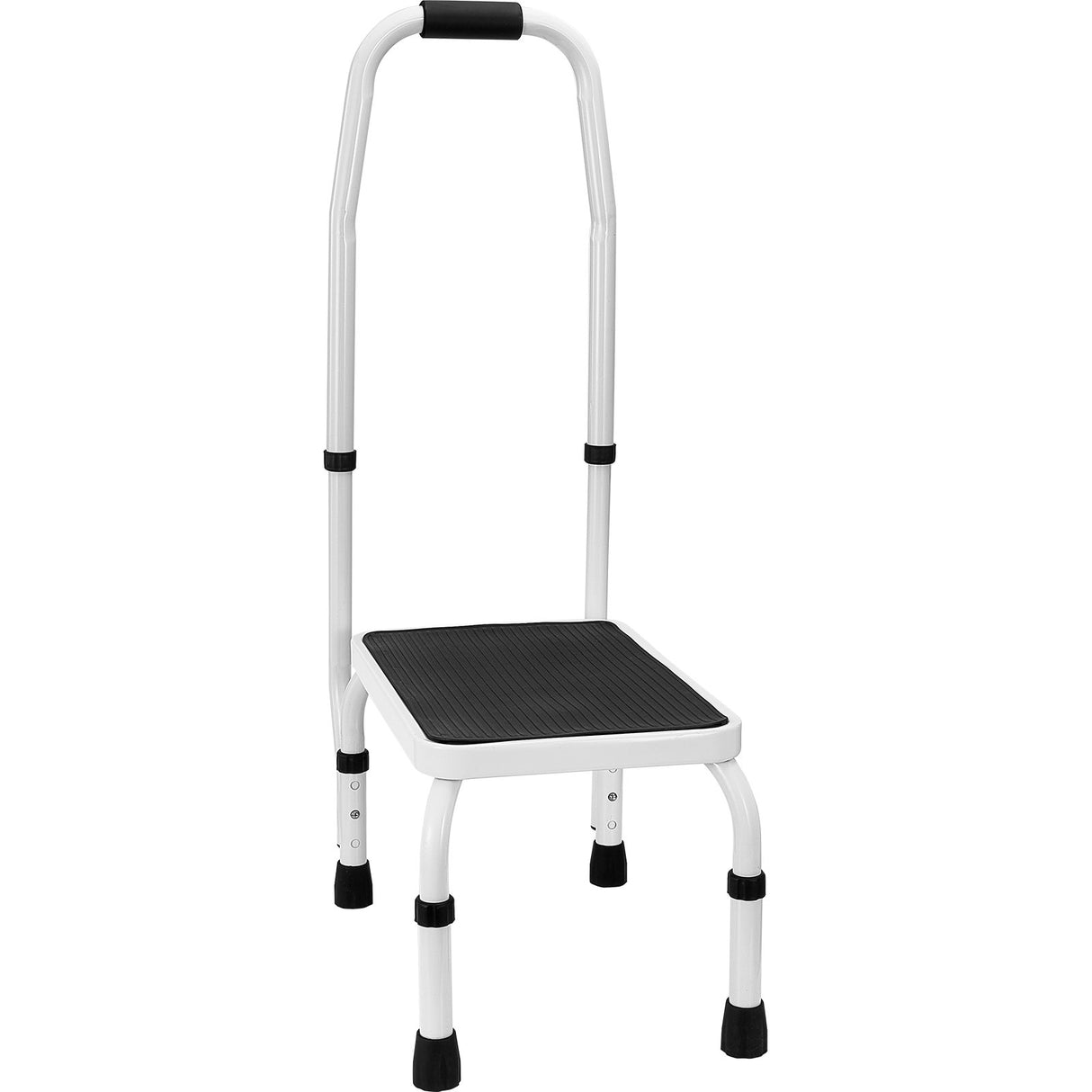 VEVOR Step Stool 1-Step 150KG Capacity, 3 Adjustable Height with Handle Steel Step Ladder, Portable Toddler Step Stools for Adults, Non-Slip Sturdy