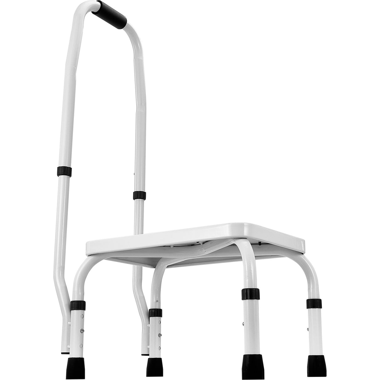 VEVOR Step Stool 1-Step 150KG Capacity, 3 Adjustable Height with Handle Steel Step Ladder, Portable Toddler Step Stools for Adults, Non-Slip Sturdy
