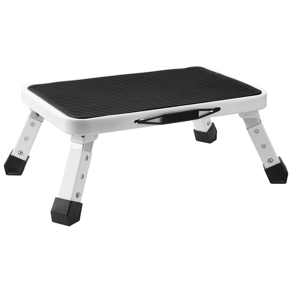 VEVOR Step Stool 1-Step 150KG Capacity, Folding Steel Step Ladder 3 Adjustable Height, Portable Todd