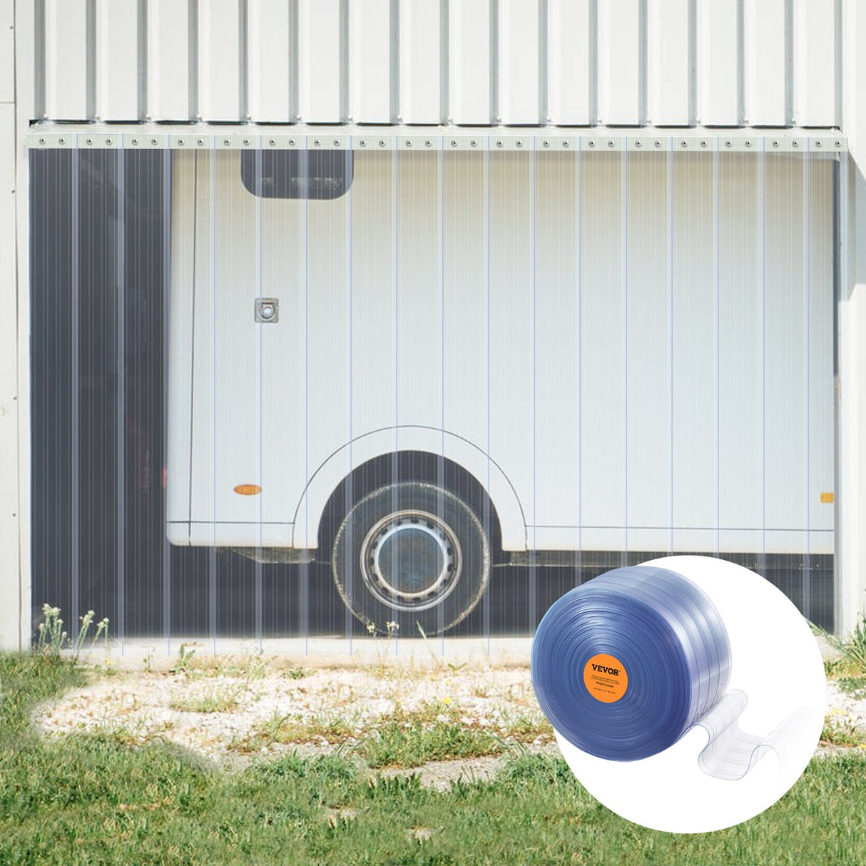 Strip Curtain, 3048 cm L x 30.5 cm W x 3 mm Thickness, Clear Ribbed PVC Curtain Strip Door Bulk Roll, Plastic Door Strips for Doorway of Supermarket, Garage, Warehouse, Barn, Pet Animal House