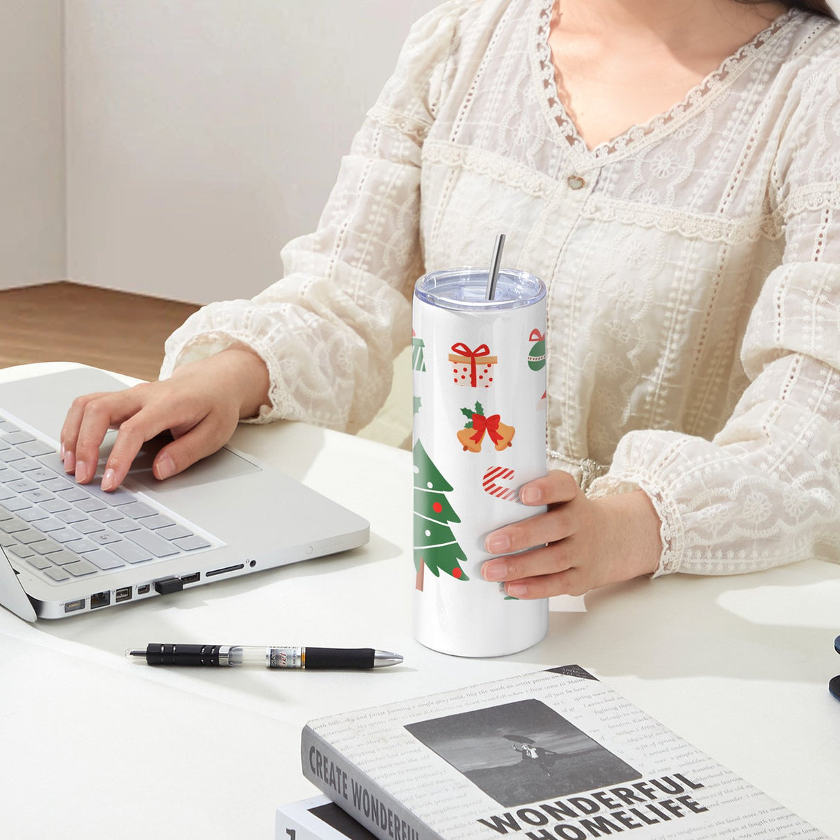 VEVOR 50 Pack Straight Sublimation Tumblers, 20 oz Blank Tumbler Bulk, Stainless Steel Double Wall Tumbler Cups with Straw, Lid, Brush, Base, Shrink Wrap, Gift Box, for Heat Press and Heat Transfer