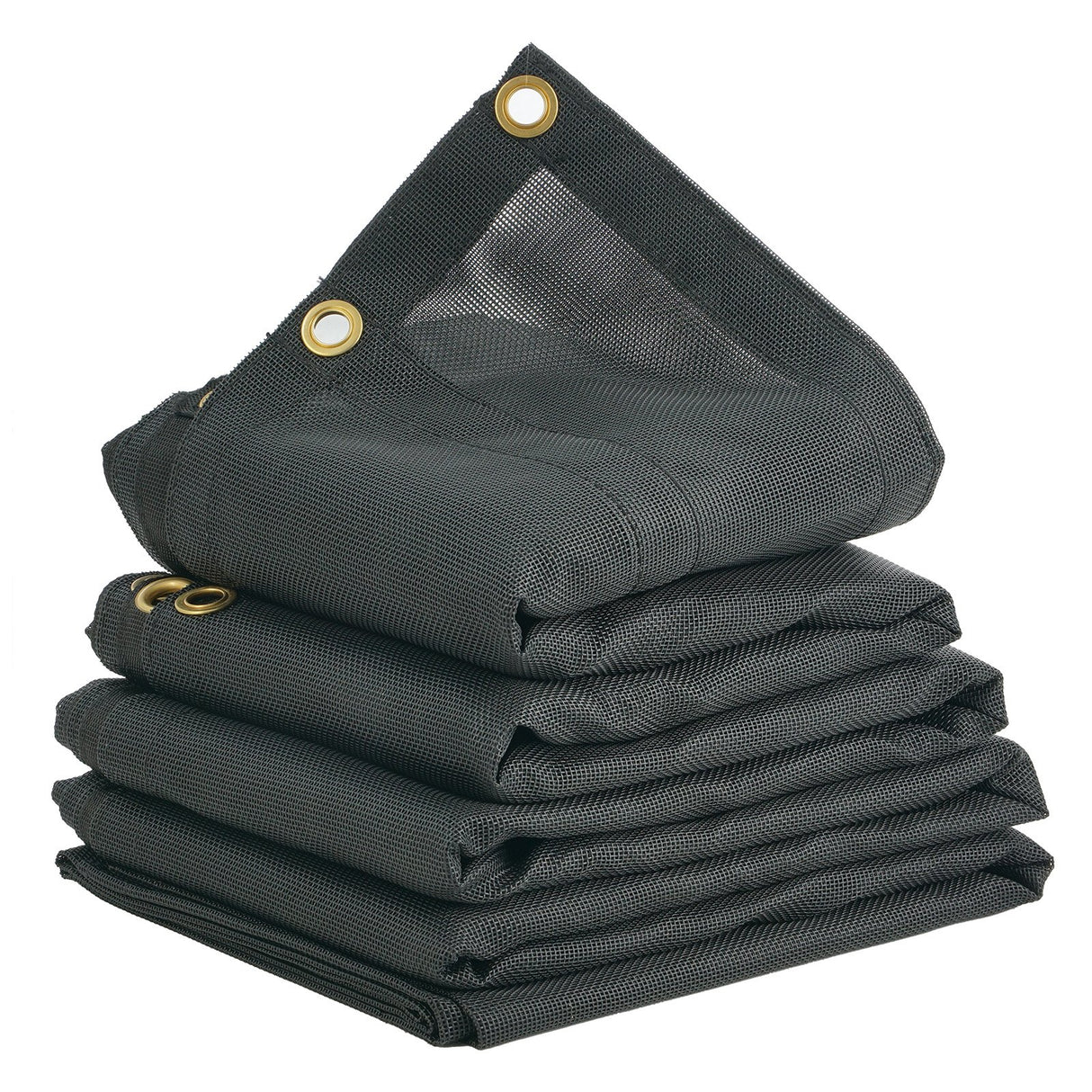 Dump Truck Mesh Tarp, 5 x 14 ft, PVC Coated Black Heavy Duty Cover with 5.5" 18oz Double Pocket, Brass Grommets, Reinforced Double Needle Stitch Webbing Fits Manual or Electric Dump Truck System