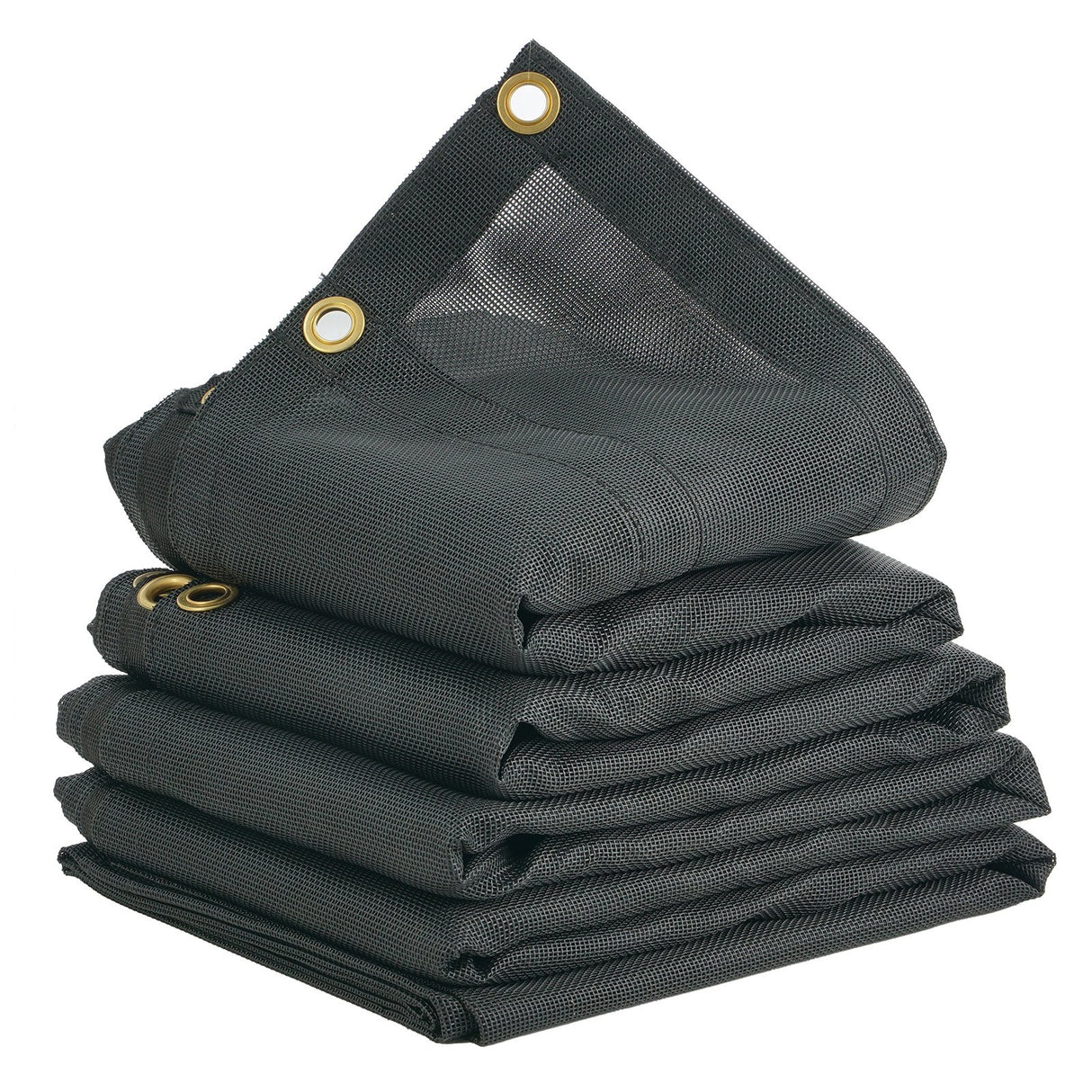 Dump Truck Mesh Tarp, 5 x 14 ft, PVC Coated Black Heavy Duty Cover with 5.5" 18oz Double Pocket, Brass Grommets, Reinforced Double Needle Stitch Webbing Fits Manual or Electric Dump Truck System