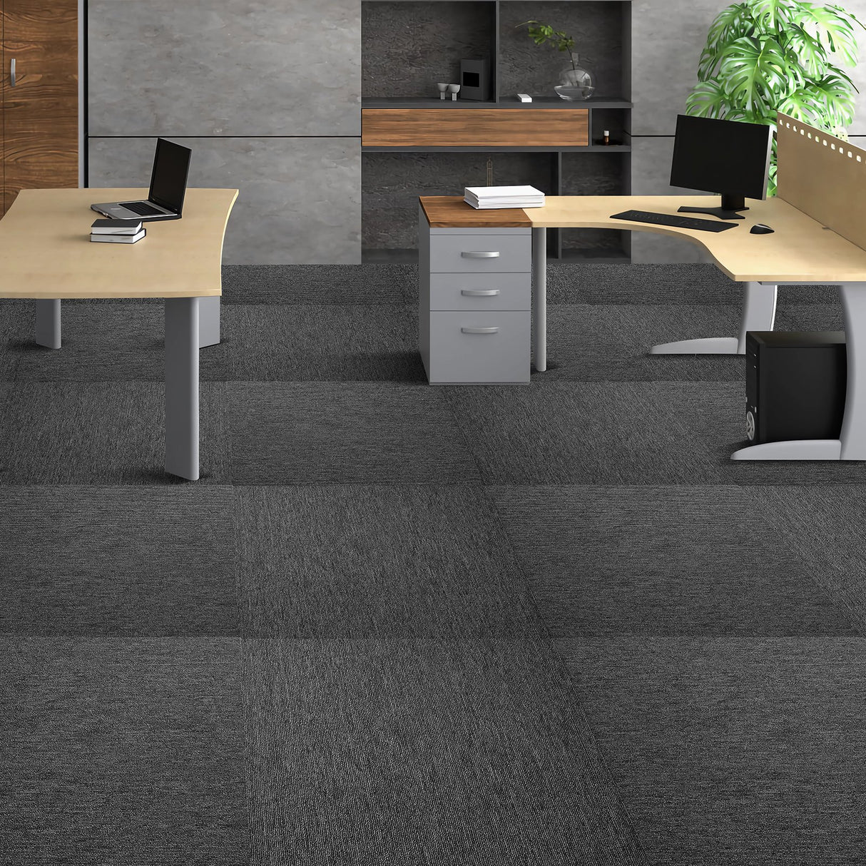 VEVOR Carpet Tiles Reusable, 20"x 20" Carpet Squares With Padding Attached, Soft Padded Carpet Tiles, Easy Install DIY for Bedroom Living Room Indoor