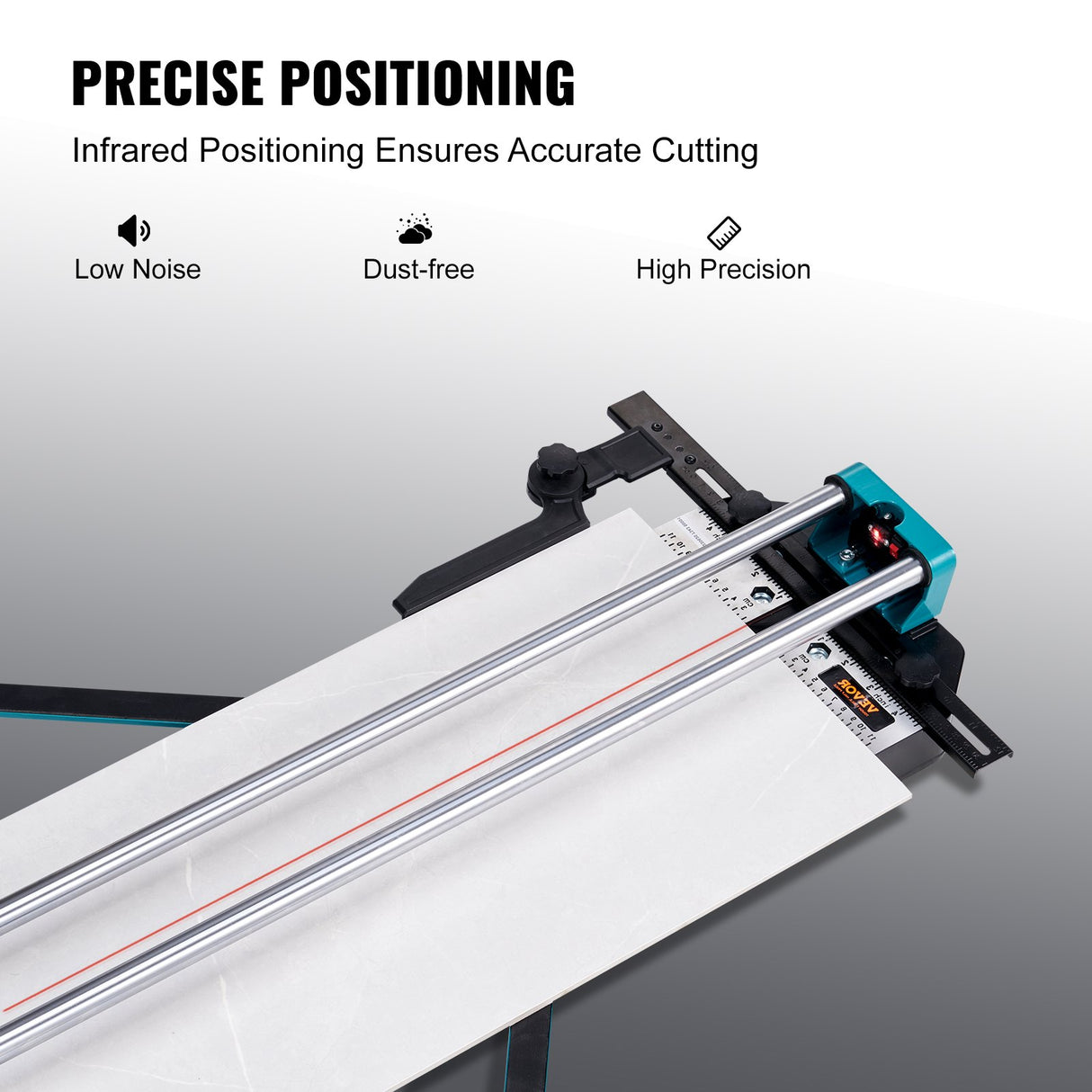 VEVOR Manual Tile Cutter, 1200mm, Porcelain Ceramic Tile Cutter with Tungsten Carbide Cutting Wheel, Infrared Positioning, Anti-Skid Feet, Double