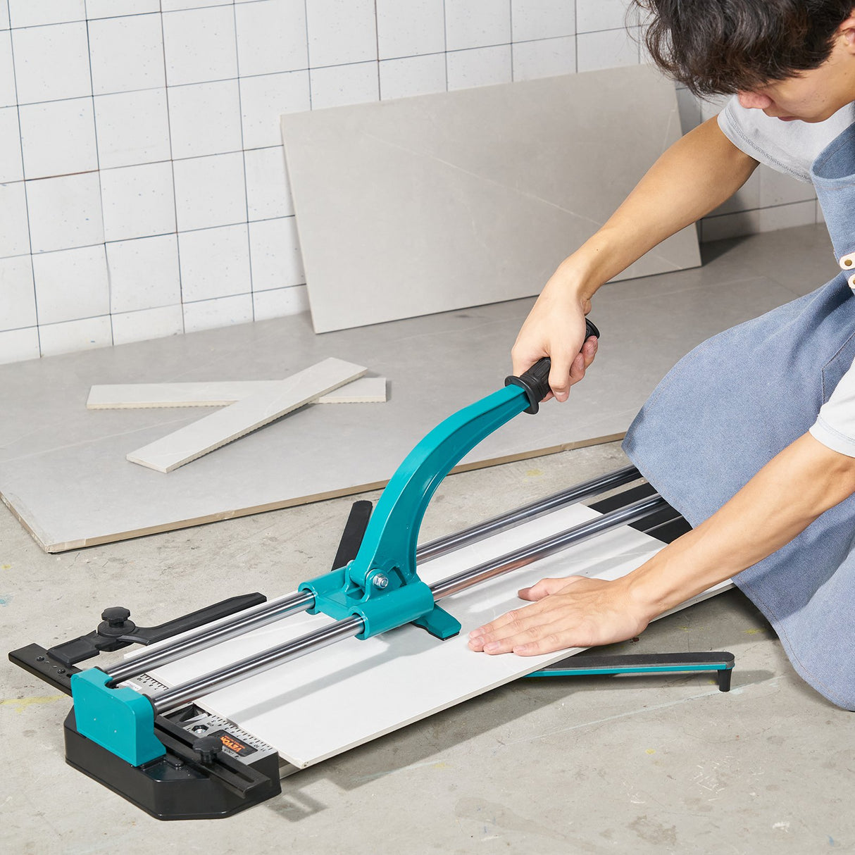 VEVOR Manual Tile Cutter, 1200mm, Porcelain Ceramic Tile Cutter with Tungsten Carbide Cutting Wheel, Infrared Positioning, Anti-Skid Feet, Double Rails for professional installers or beginners
