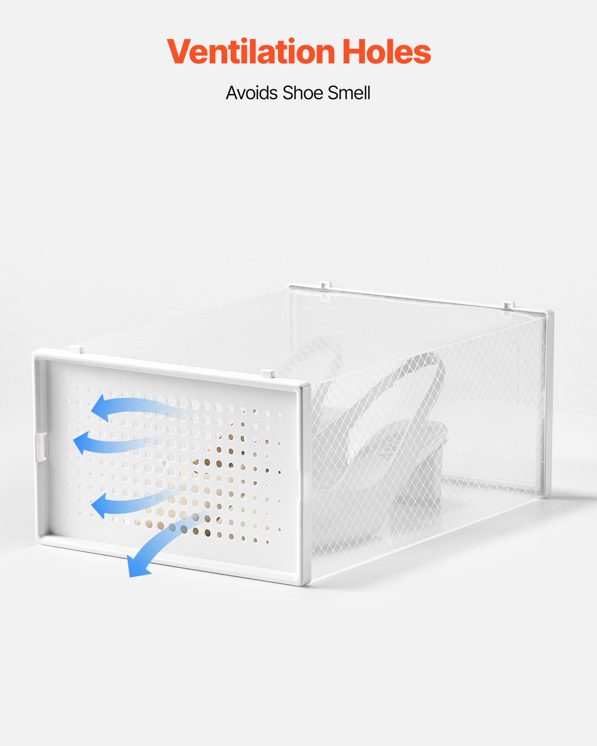 VEVOR Shoe Storage Boxes 12 Pack Stackable Storage Organizers US Size 11 White