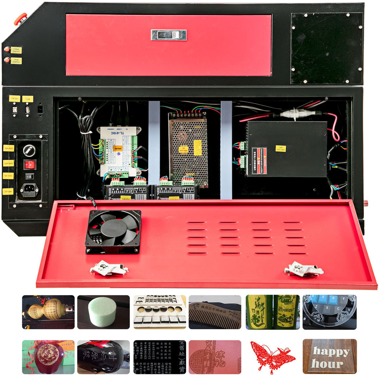 Vevor 80W CO2 Laser Engraver Engraving Cutting Machine With Color Screen 700*500mm