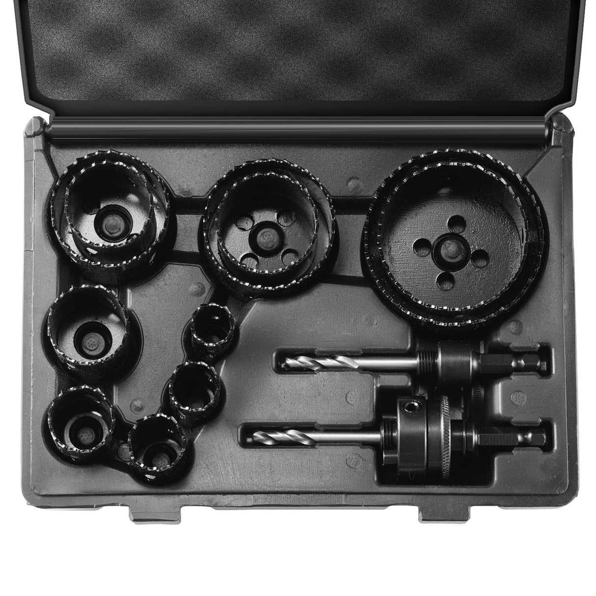 VEVOR Hole Saw Kit, 11 PCS Saw Blades, 2 Drill Bits, 1 Hex Wrench, Bi Metal M42 Hole Saw Set with Carrying Case, General Purpose Size from 3/4" to 3", Ideal for Wood Board, Iron and Plastic Plate