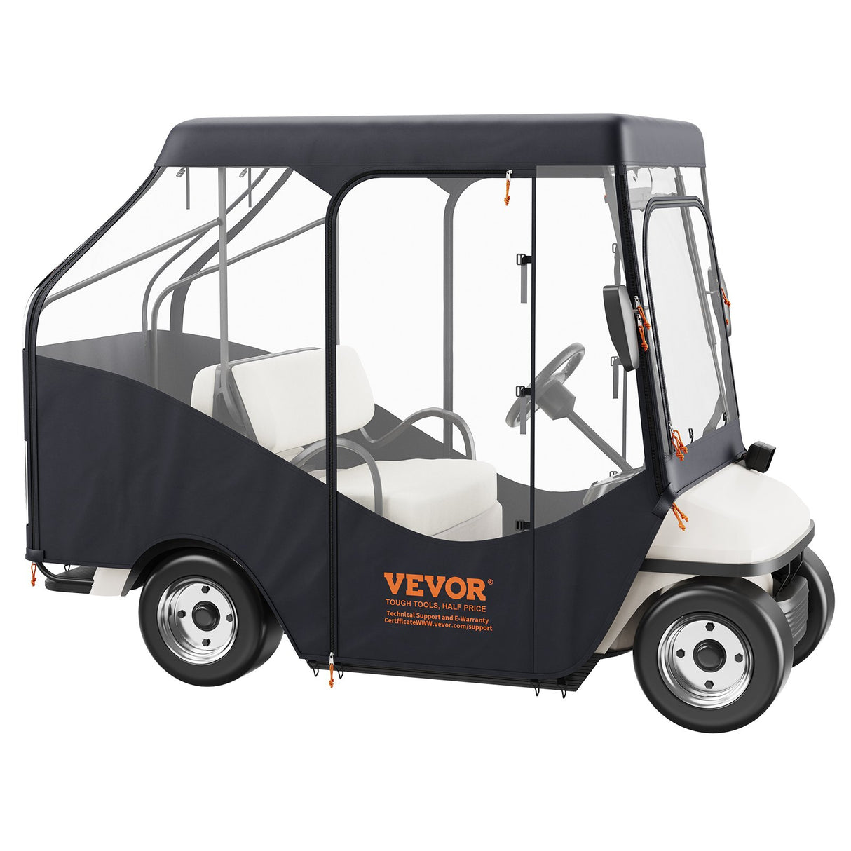 VEVOR Golf Cart Enclosure, 420D Polyester Driving Enclosure with 4-Sided Transparent Windows, 4 Passenger Club Car Covers Universal Fits for Most