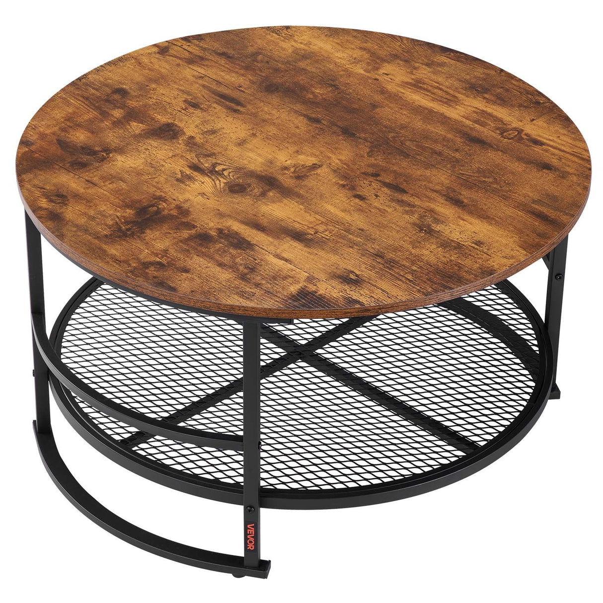 VEVOR 3 Pieces Round Coffee Table Set 80 cm with 2 End Tables for Living Room