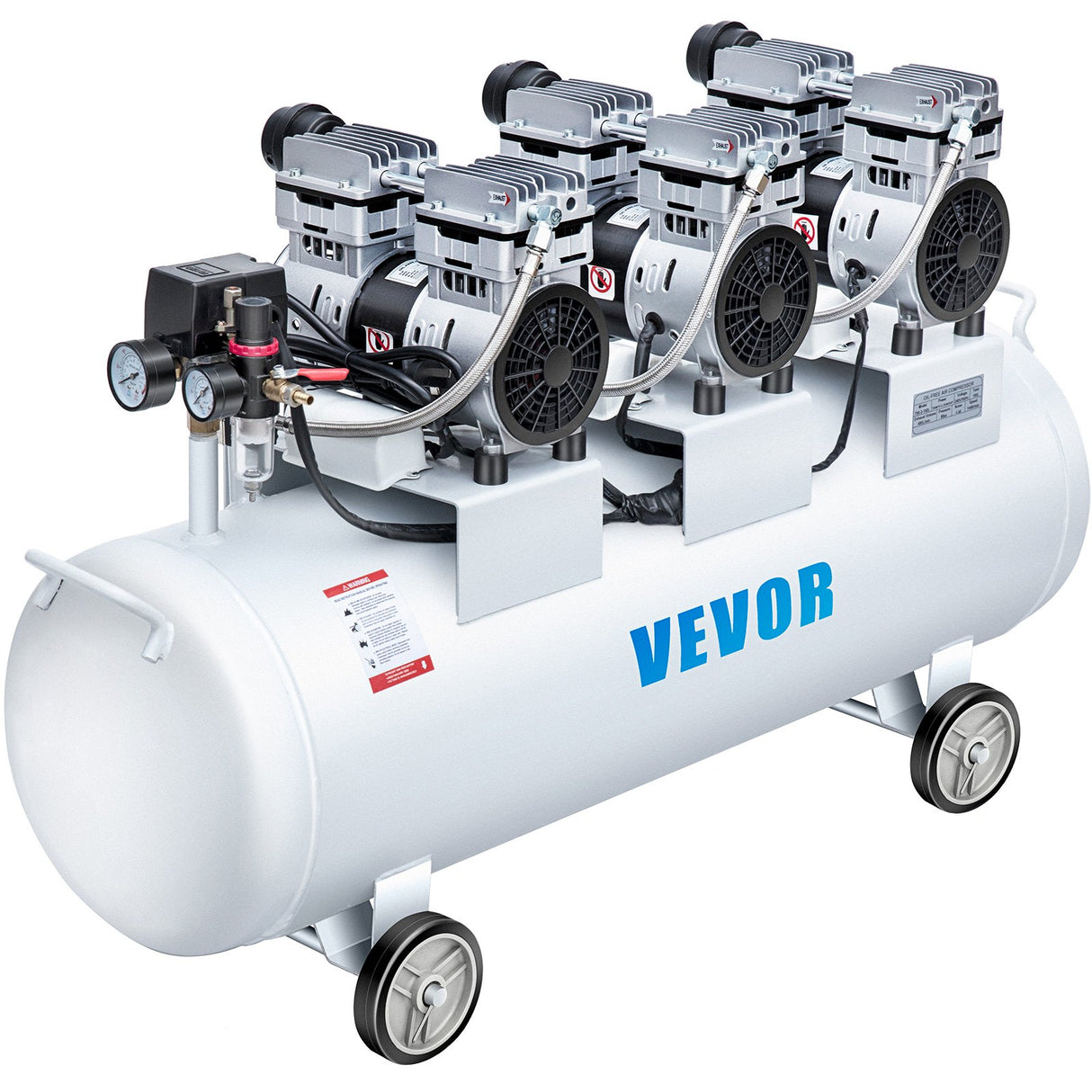 VEVOR Oil Free Air Compressor Air Compressor Tank 100L 3HP Ultra Silent Inflator