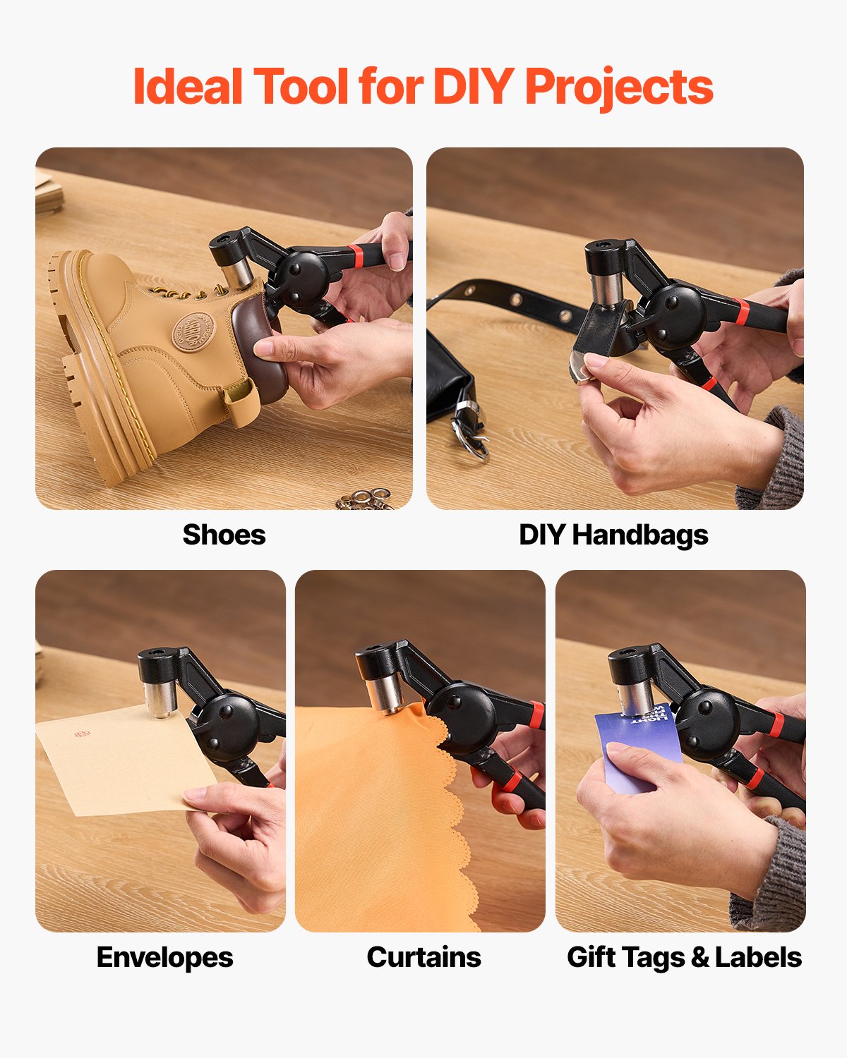 VEVOR Grommet Tool Kit 500 PCS 6 mm Metal Eyelets Grommets in Gold and Silver