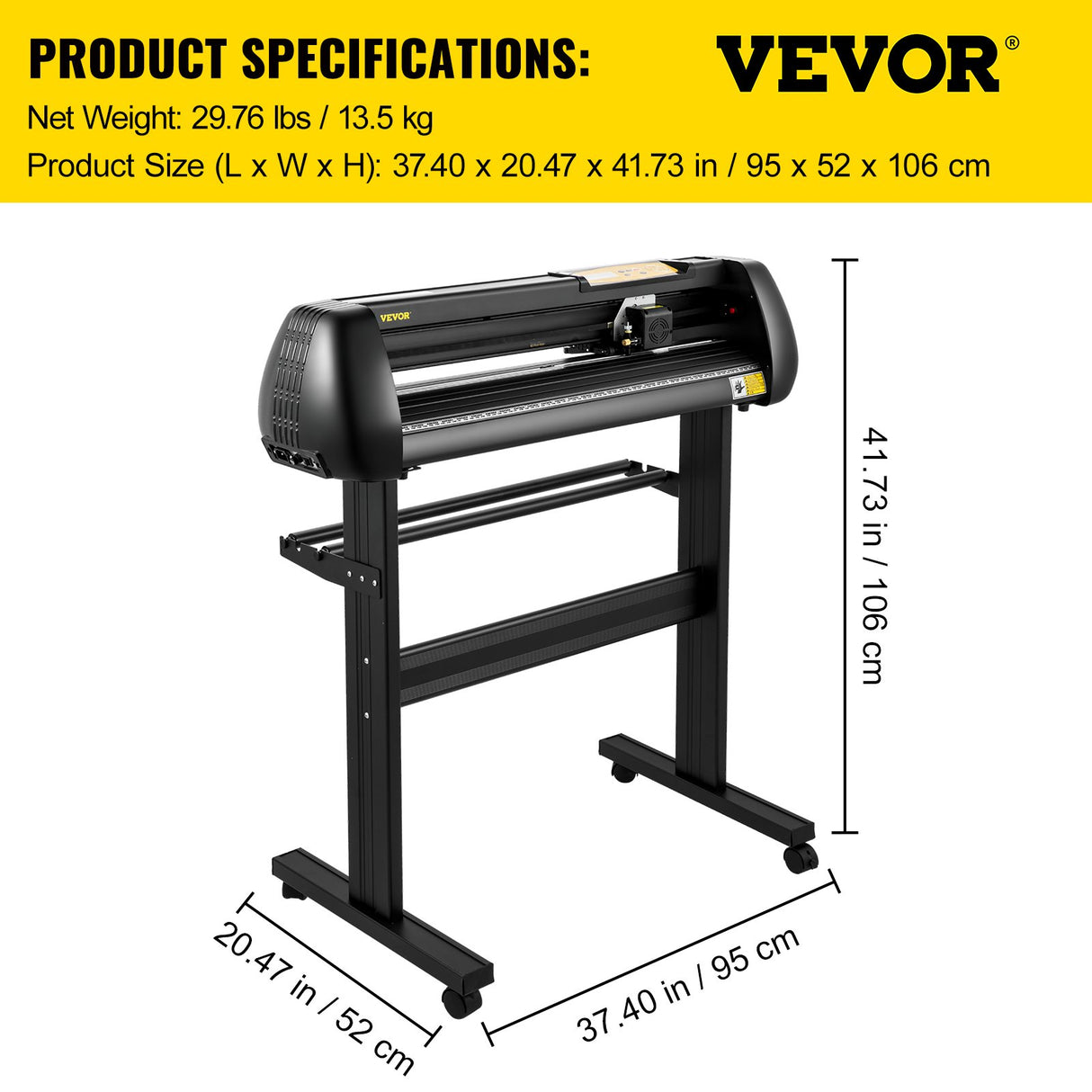 VEVOR Vinyl Cutter, 28inch Paper Feed Cutting Plotter Bundle, Adjustable Force & Speed Vinyl Printer with Powerful Stepper Motors, Signmaster Software Bundle Kit Compatible with Windows System