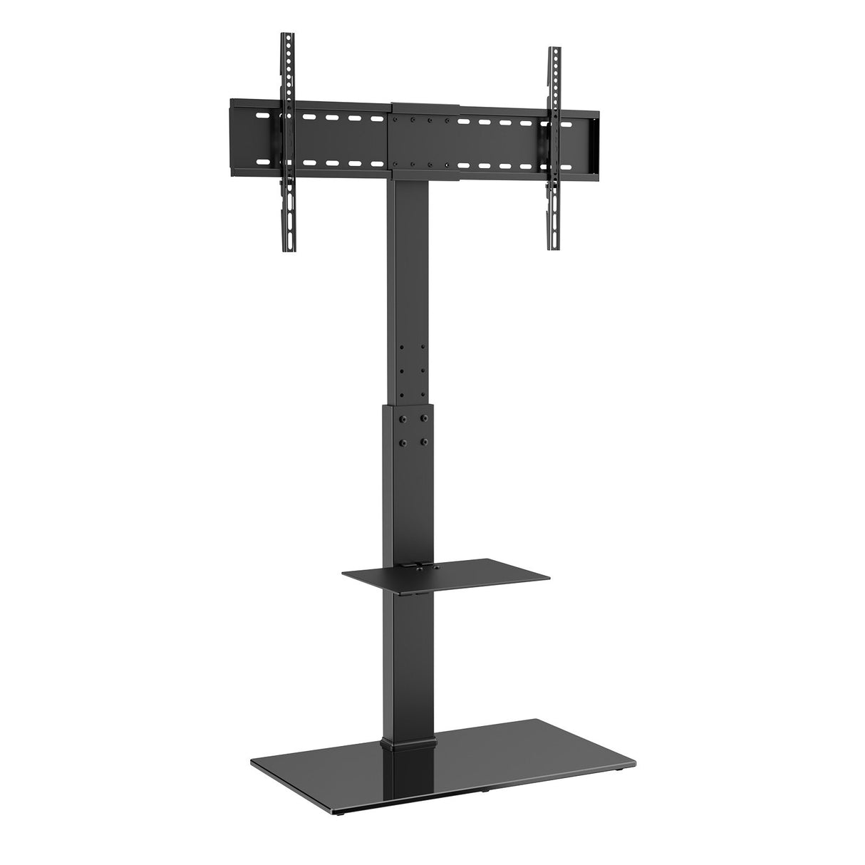 VEVOR TV Stand Mount Swivel Tall TV Stand for 32 to 85 inch TVs Height Adjustable Portable Floor TV Stand with Tempered Glass Base for Bedroom Living Room