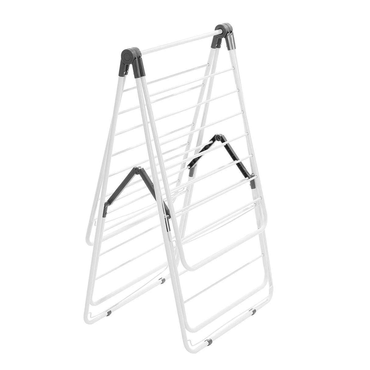 VEVOR 2-Tier Foldable Clothes Drying Rack with Sock Clips & 31 Drying Rods White