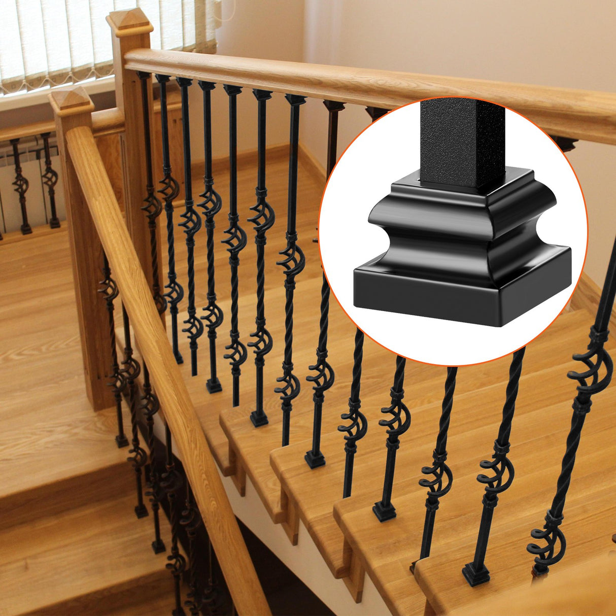 VEVOR 50 PCS Aluminum Alloy Baluster Flat Shoes Wrought Spindles for Staircase