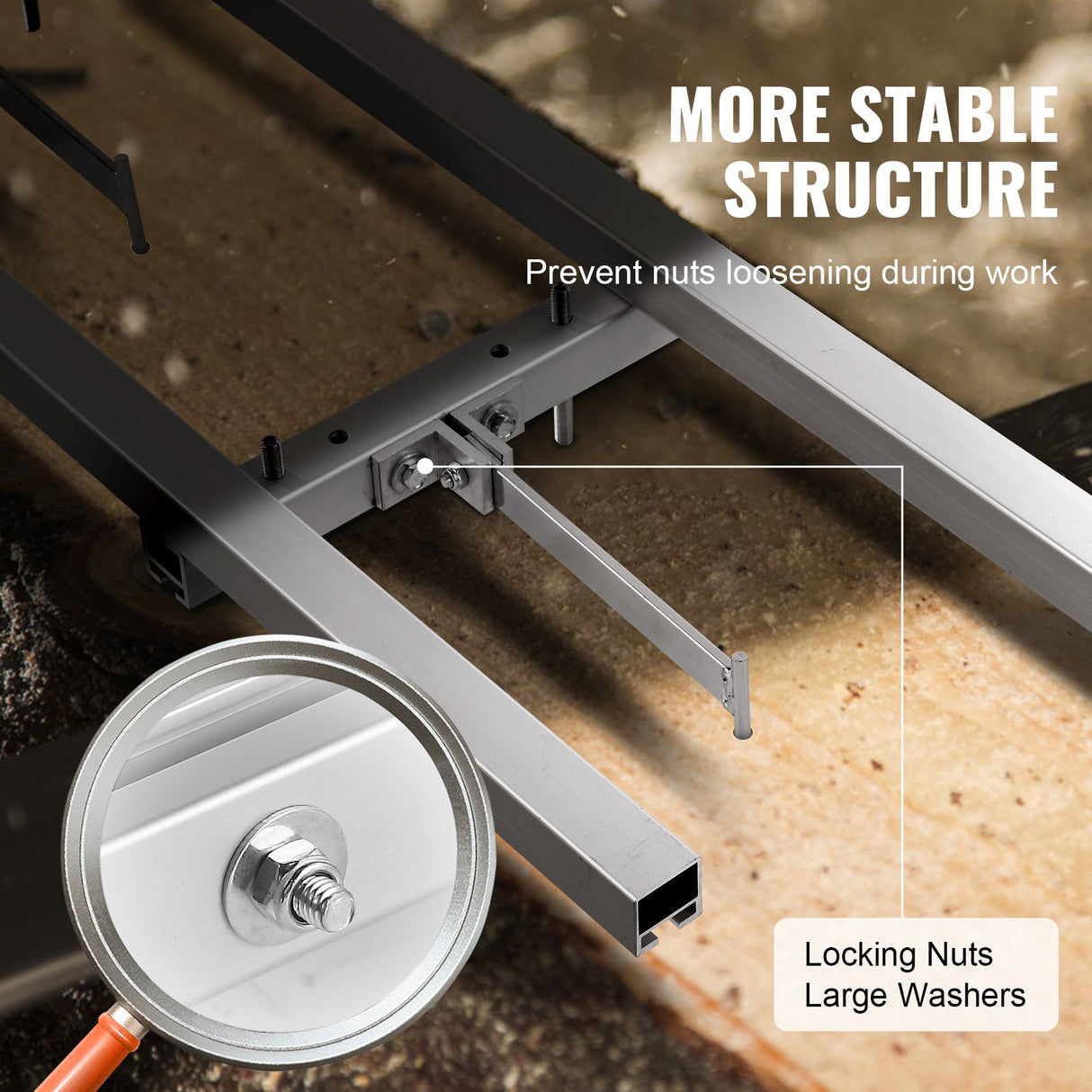 VEVOR Rail Mill Guide System, 9 ft Milling Guide, 4 Crossbar Kits Chainsaw Mill Rail Guide, Aluminum Adjustable Saw Mill Rail System Work with