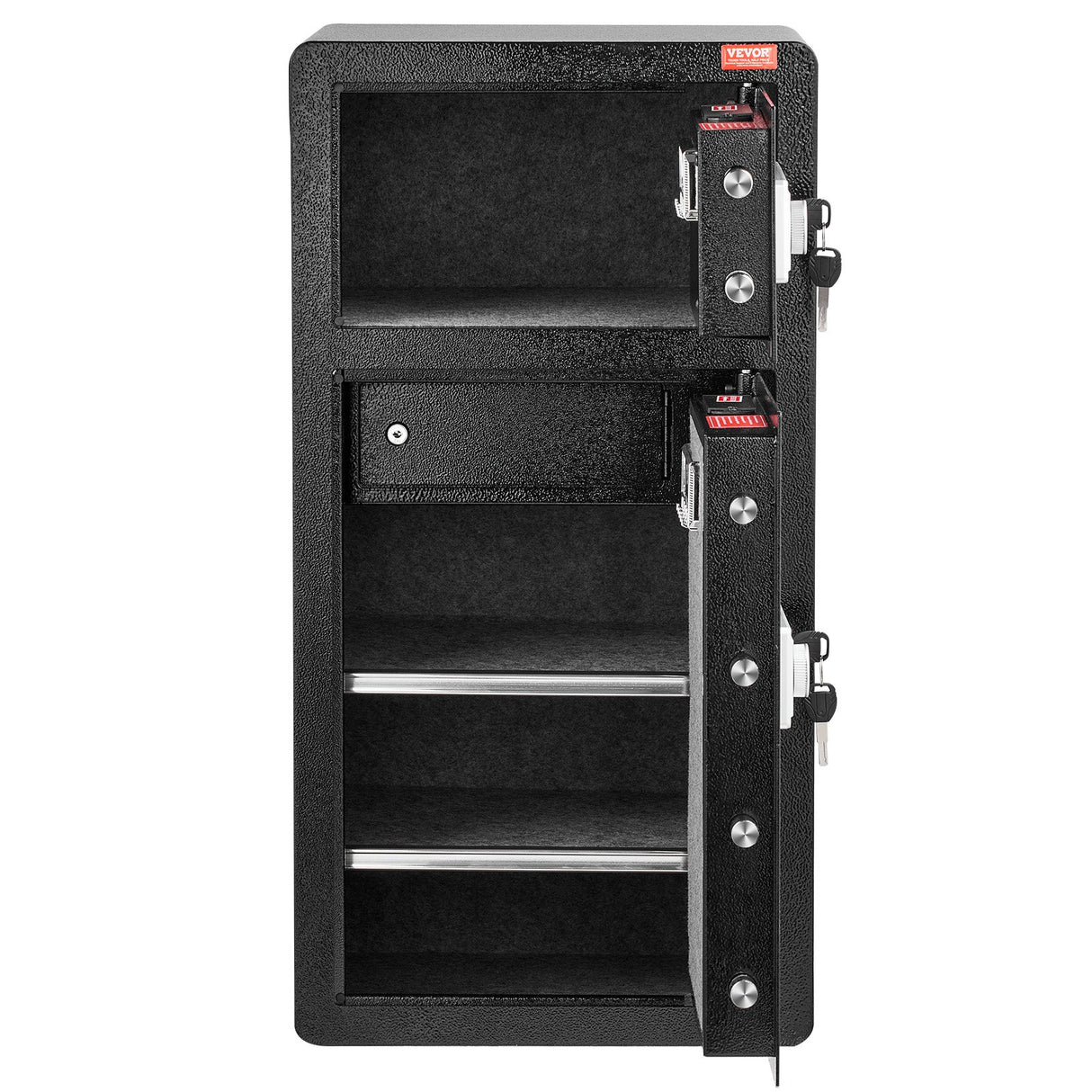 VEVOR Double Door 5.5 cu.ft Safe Box with Key Lock Password Cabinet Black