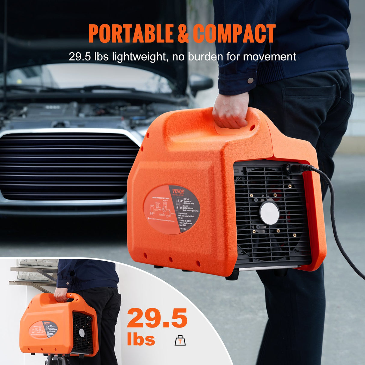 Portable 3/4 HP Refrigerant Recovery Machine for Vapor Liquid Refrigerant