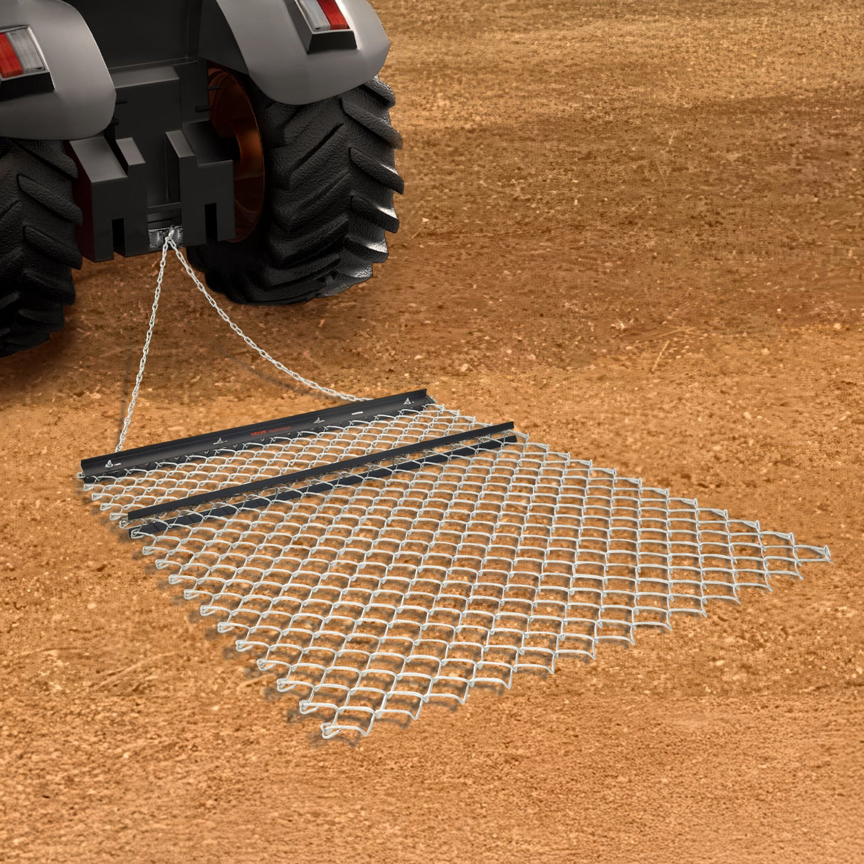 VEVOR Drag Harrow 4 x 5 ft Chain Harrow Lawn Rake ATV UTV Tractor Attachments