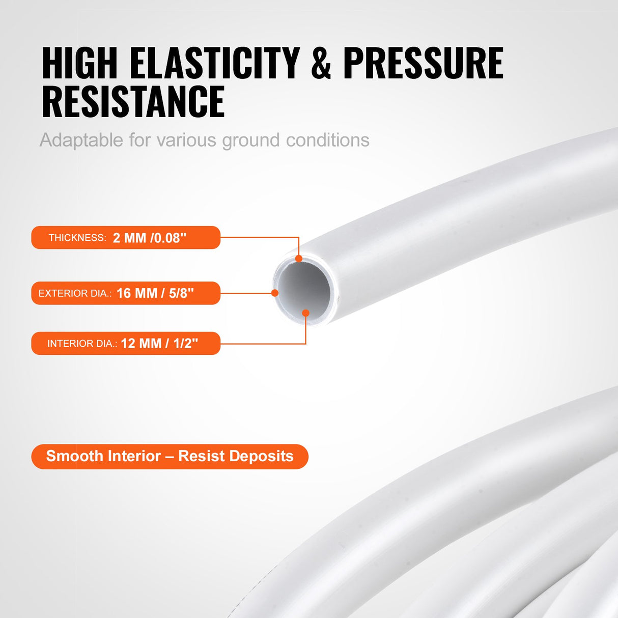 VEVOR PEX-AL-PEX Tube, 300M, 16 mm Diameter Aluminum-Plastic Composite Pipe Oxygen Barrier Radiant Floor PEX Pipe, 2 mm Thickness Radiant Heat Floor Plumbing Inner Aluminum Layer PEX Tubing Pipe