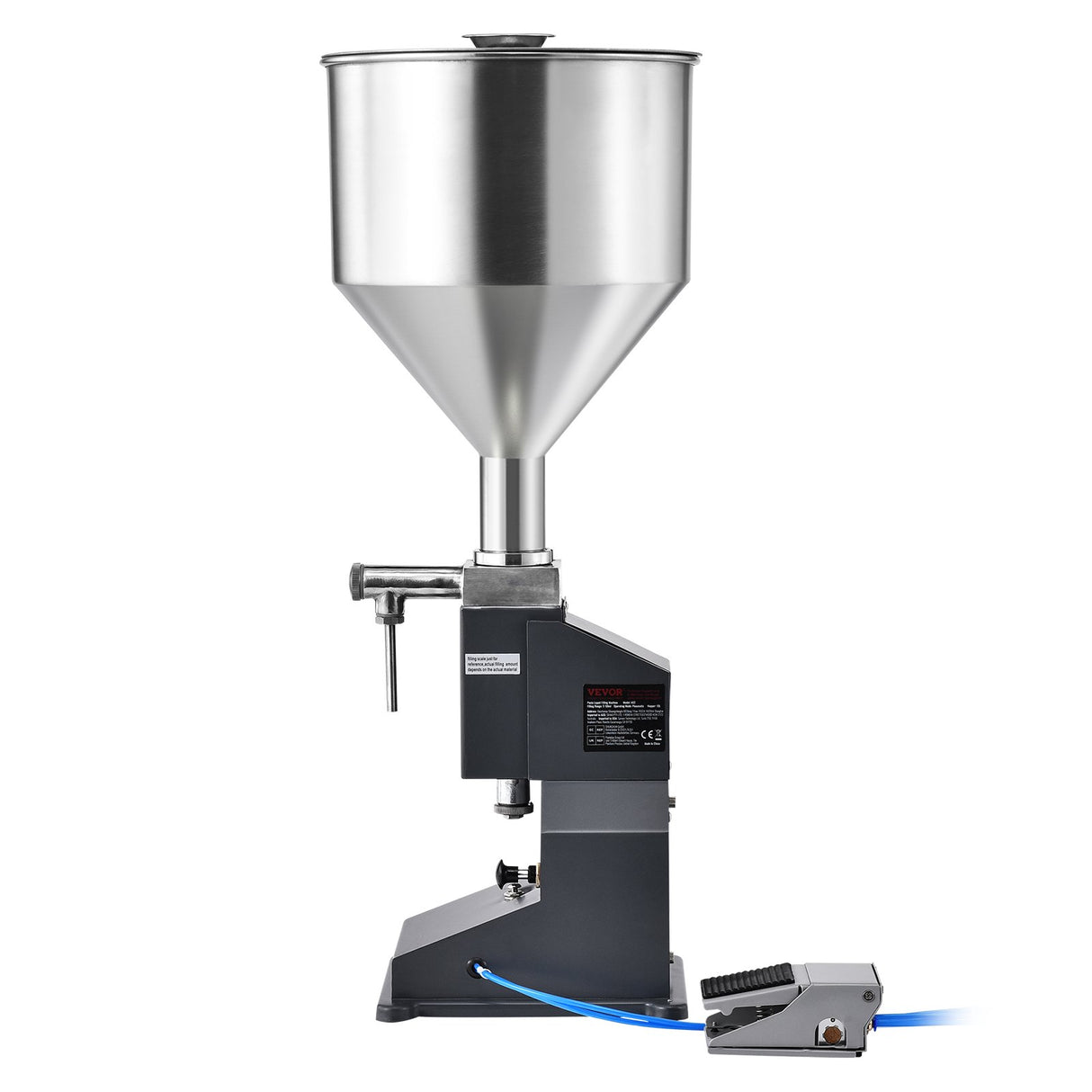VEVOR Pneumatic Paste Liquid Filling Machine, 5-50ml Bottle Filler, Bottle Filling Machine, Stainless Steel Liquid Filler with Pedal for Milk Water Juice Essential Oil Shampoo Cosmetic Honey Lotion
