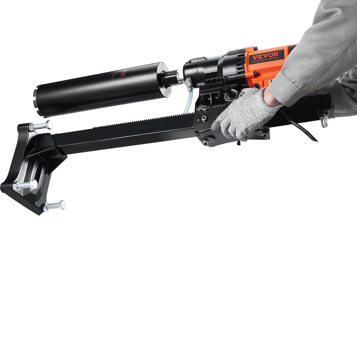 VEVOR Diamond Core Drilling Machine, 8in Wet&Dry Concrete Core Drill Rig with Stand, 750RPM Speed & 1-1/4" 5/8" Thread & Lifting Handle, 8in Drilling
