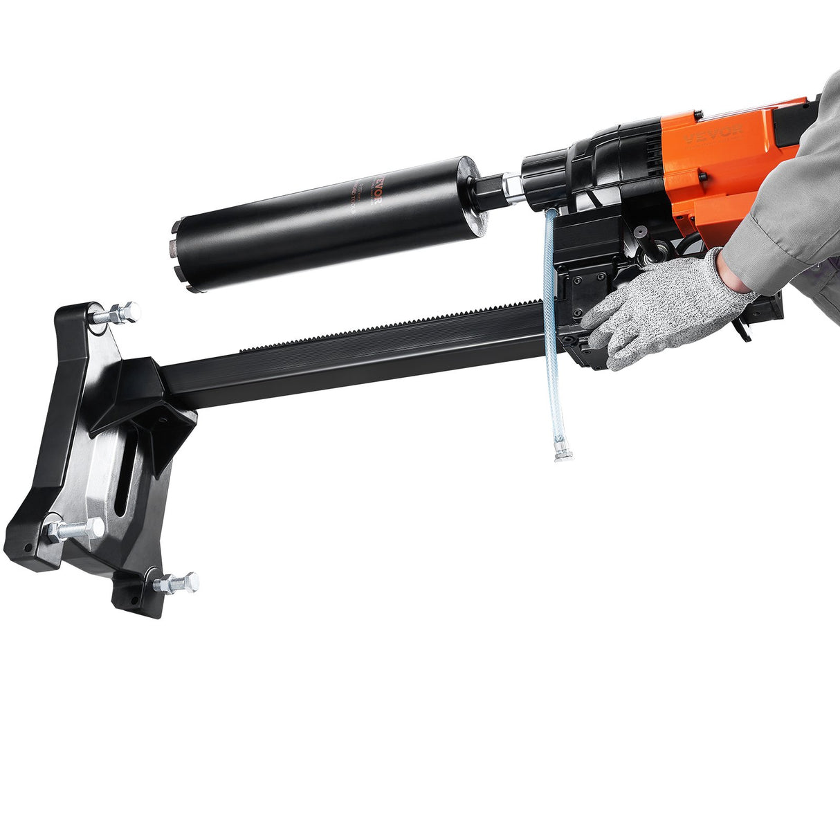 VEVOR Diamond Core Drilling Machine, 10in Wet Concrete Core Drill Rig with Stand Wheels, 750RPM Speed & 1-1/4" Thread & Lifting Handle, 10in Drilling