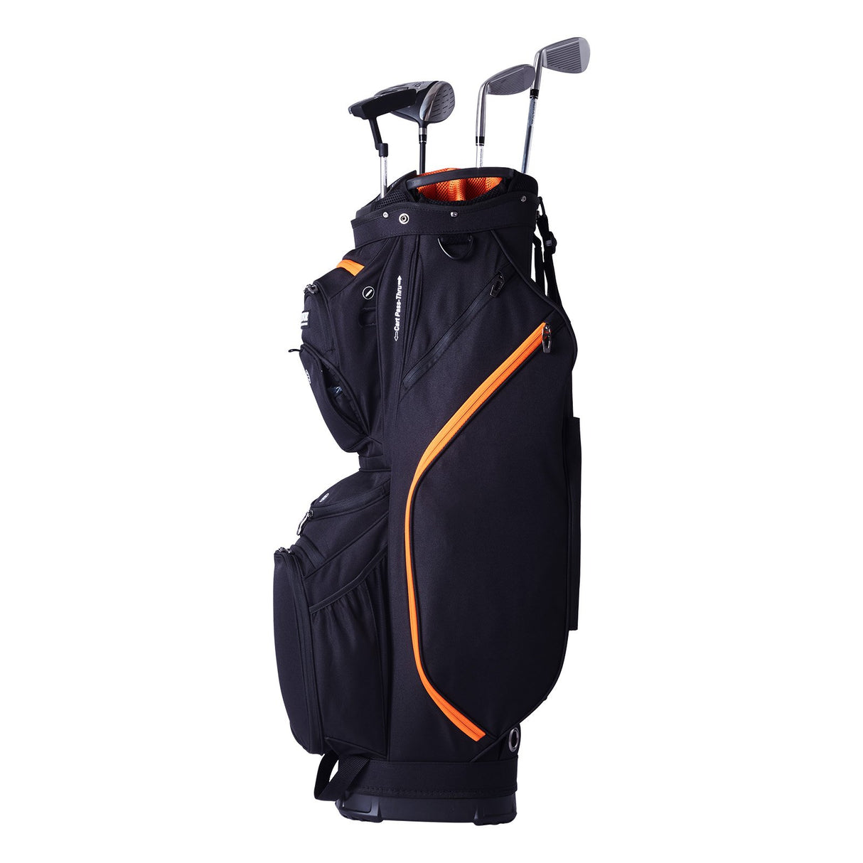 VEVOR Golf Cart Bag with 14 Way Organizer Divider Top, 36” 13 Pockets Premium Cart Bag, Durable 600D Polyester Fabric Golf Bags with Handles & Dust Cover & Detachable Straps for Men & Women, Black & Orange
