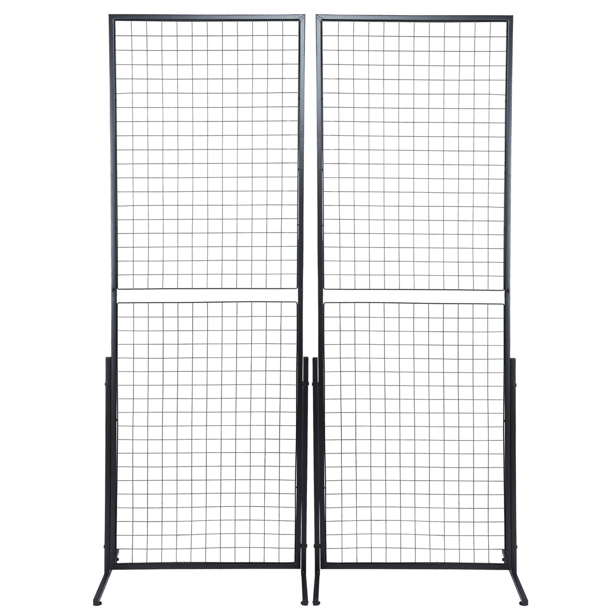 VEVOR 2' x 5.6' Grid Wall Panels Tower, 2 Packs Wire Gridwall Display Racks with T-Base Floorstanding, Double Side Gridwall Panels for Art Craft Shows