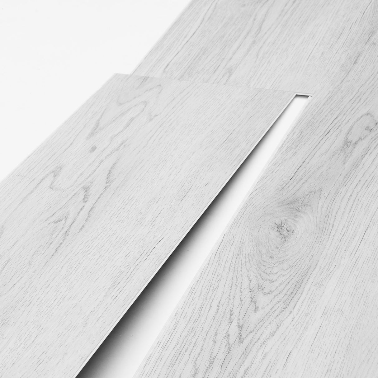 VEVOR Interlocking Vinyl Floor Tiles 48 x 7.3 inch, 10 Tiles 5.5mm Thick Snap Together, Light Gray Wood Grain DIY Flooring for Kitchen, Dining Room,