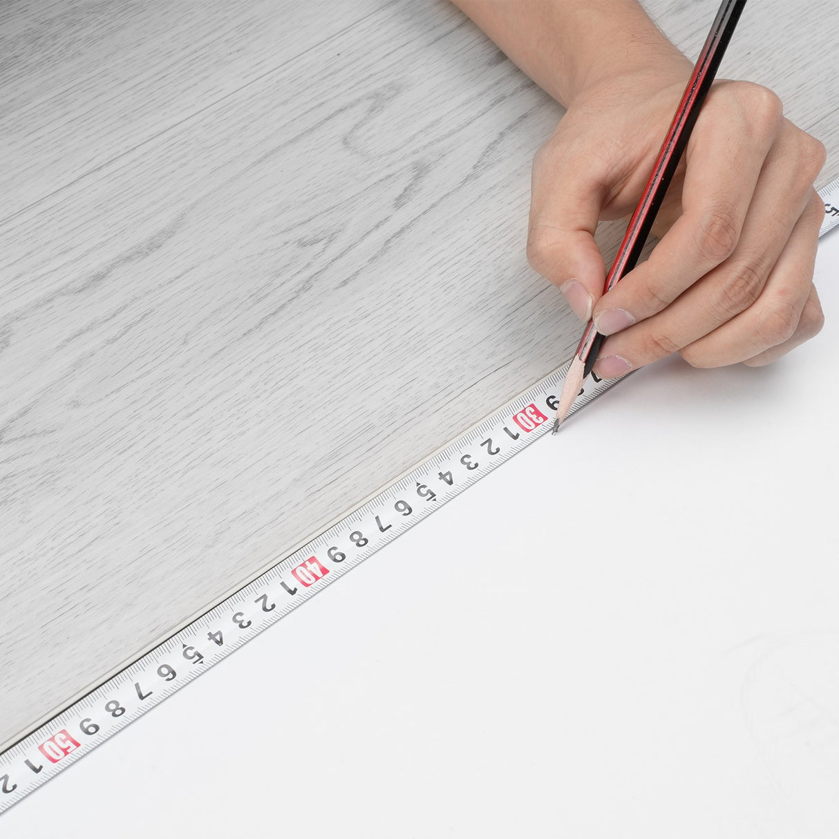 VEVOR Interlocking Vinyl Floor Tiles 48 x 7.3 inch, 10 Tiles 5.5mm Thick Snap Together, Light Gray Wood Grain DIY Flooring for Kitchen, Dining Room, Bedrooms & Bathrooms, Easy for Home Decor