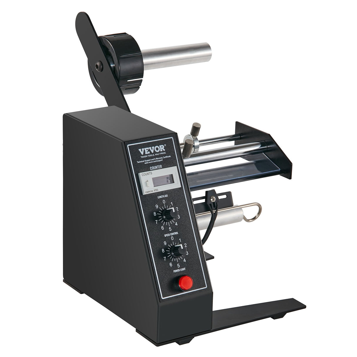 VEVOR Automatic Label Dispenser, Width 15-125 mm, Length 3-150 mm, Automatic Label Stripper Label Separating Machine, Speed Adjustable Label Applicator, Auto Counting 0-999999 for Various Label Sizes