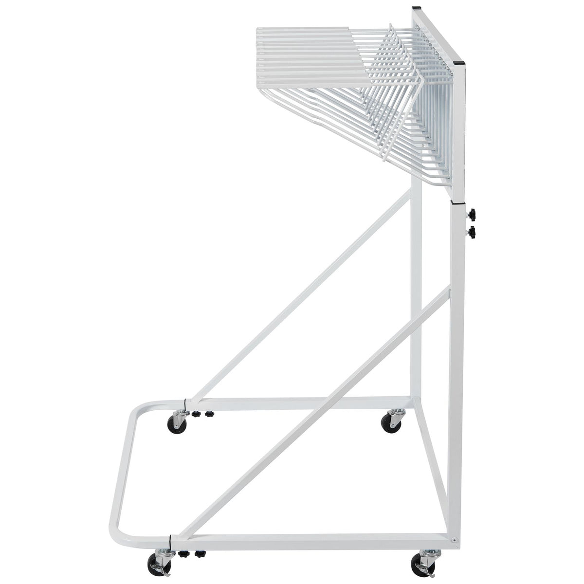 Mobile Blueprint Storage Rack, Plan Holder with 12 Pivot Brackets, Mobile Blueprint Holder Adjustable Height & Length, Poster Display Rack for Office and Home (Rack Only Without Clamps)